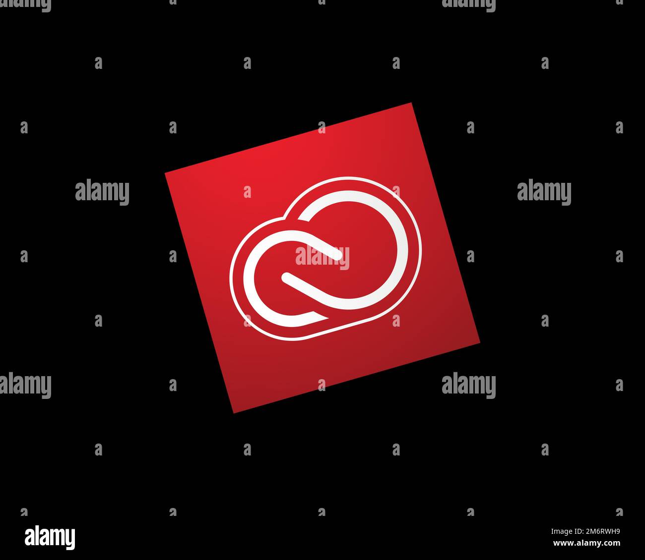 Adobe Creative Cloud, rotated logo, black background Stock Photo - Alamy
