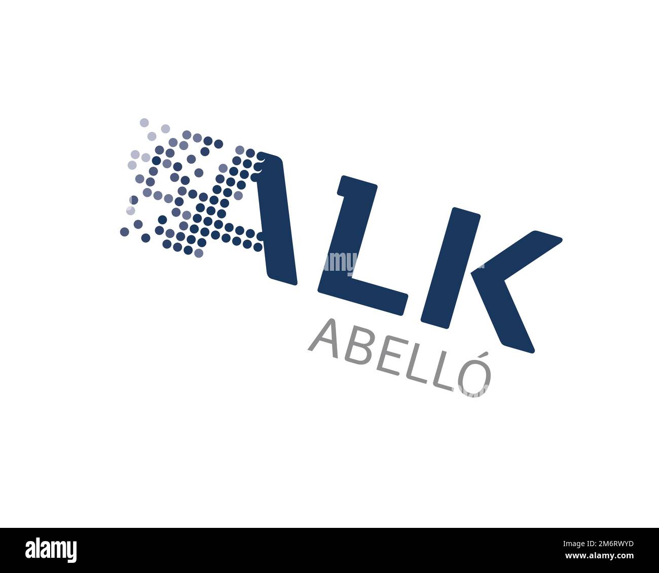 ALK Abello, rotated logo, white background B Stock Photo