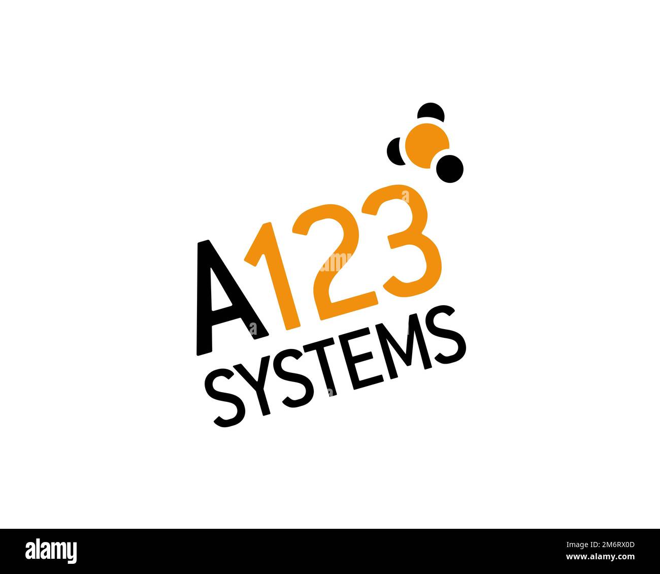 A123 Systems, rotated logo, white background Stock Photo Alamy