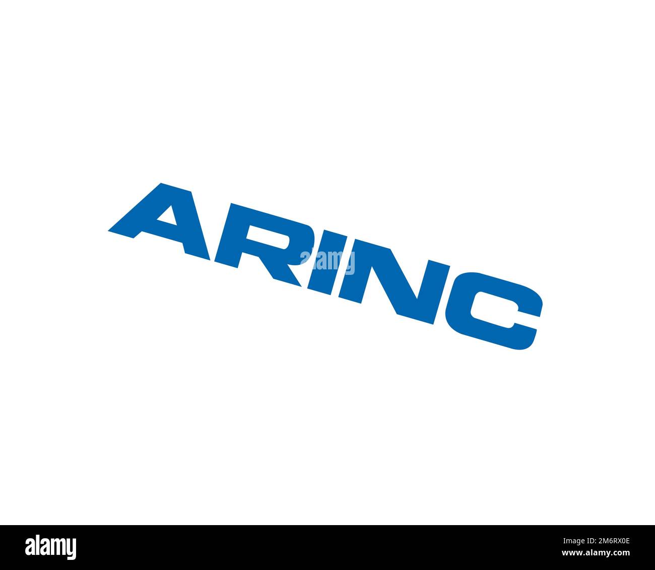 ARINC, rotated logo, white background B Stock Photo