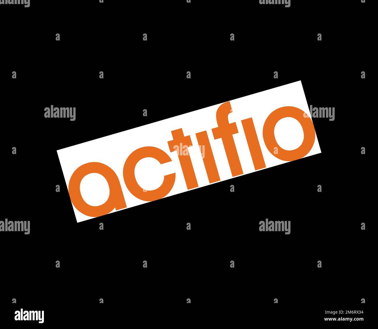 Actifio, rotated logo, black background Stock Photo Alamy