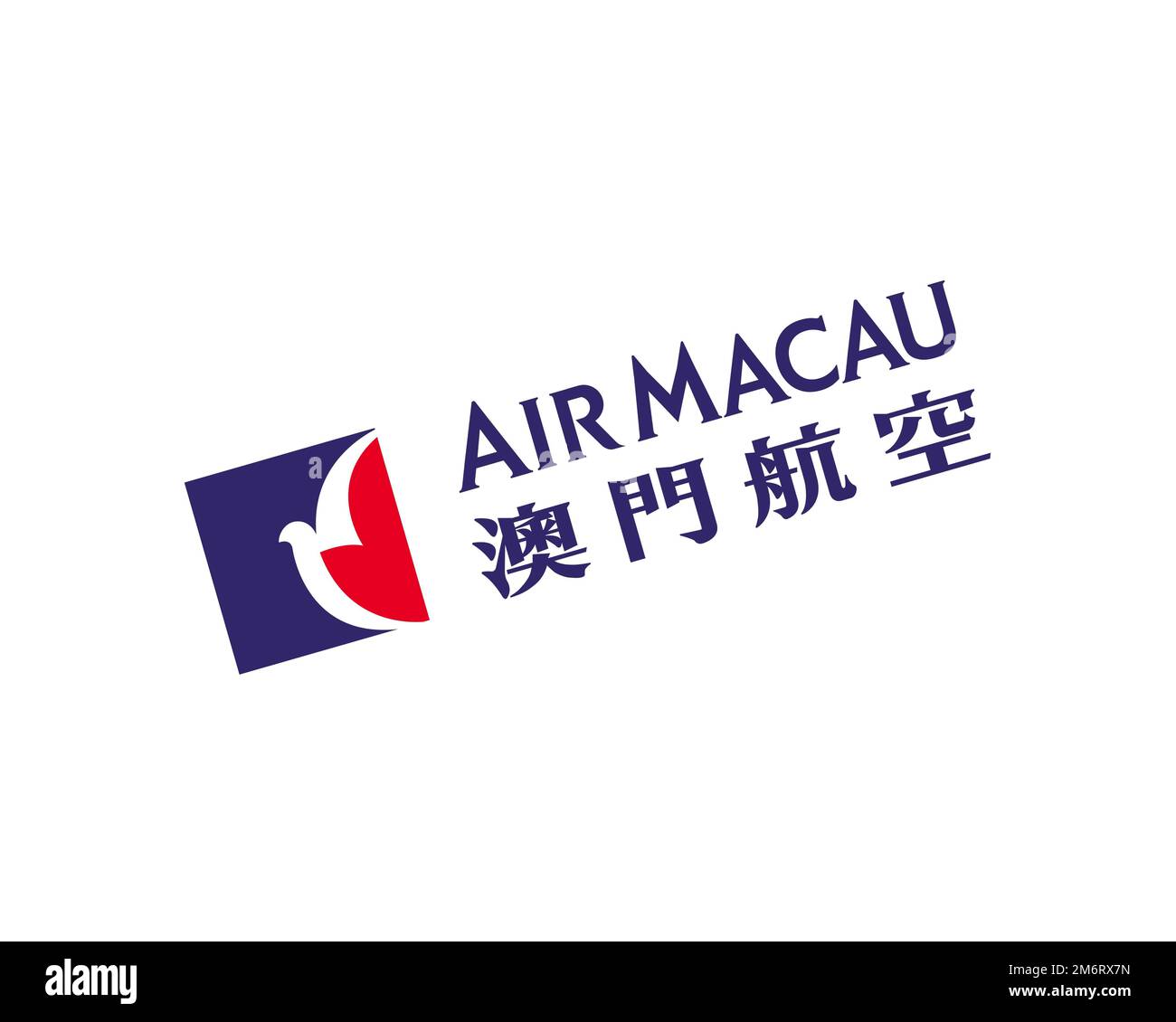 Air Macau, Rotated Logo, White Background Stock Photo