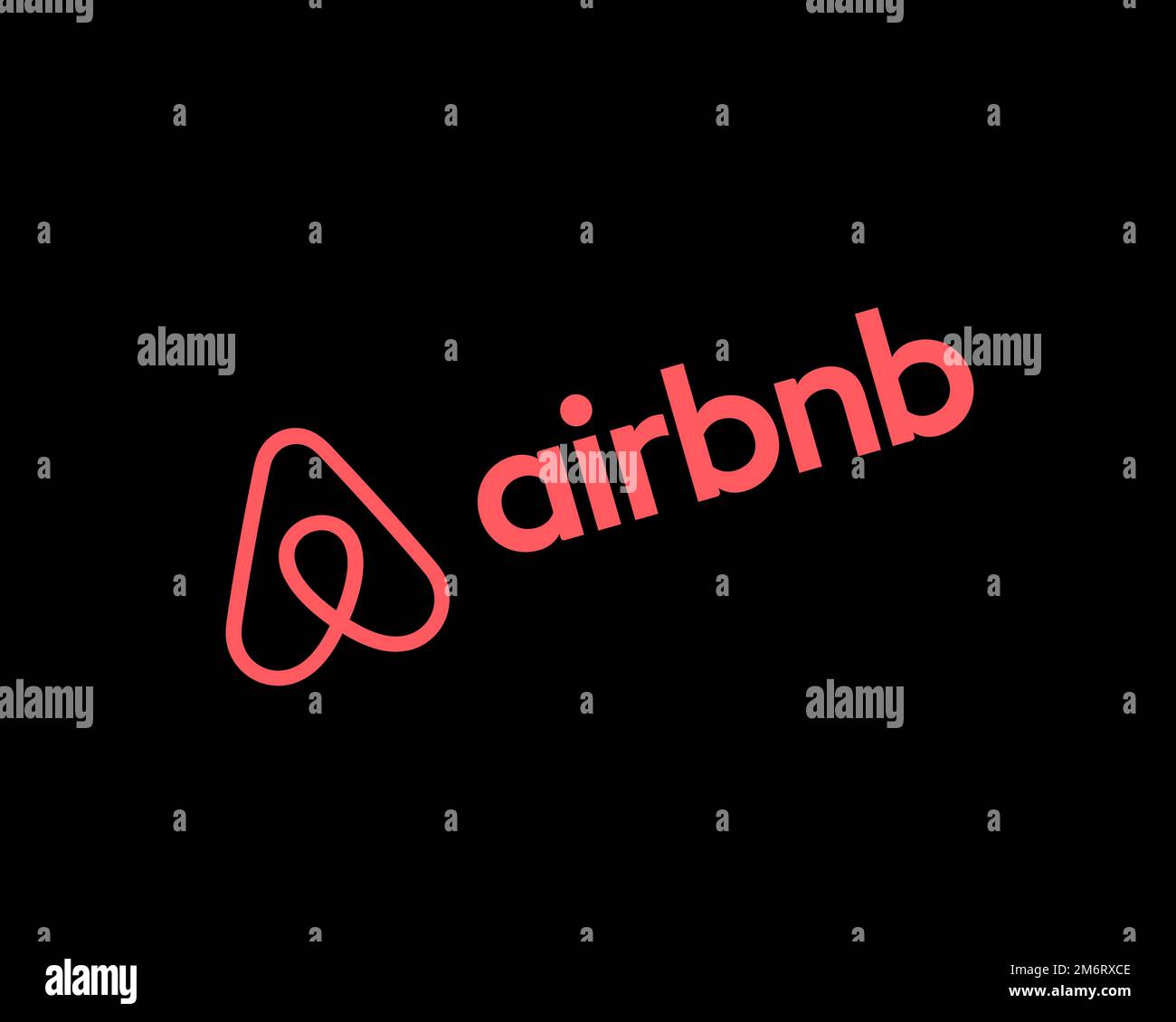 Airbnb, rotated logo, black background Stock Photo Alamy