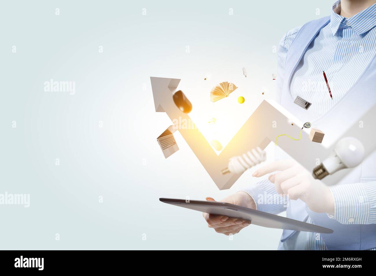 Arrow of growth concept . Mixed media Stock Photo - Alamy
