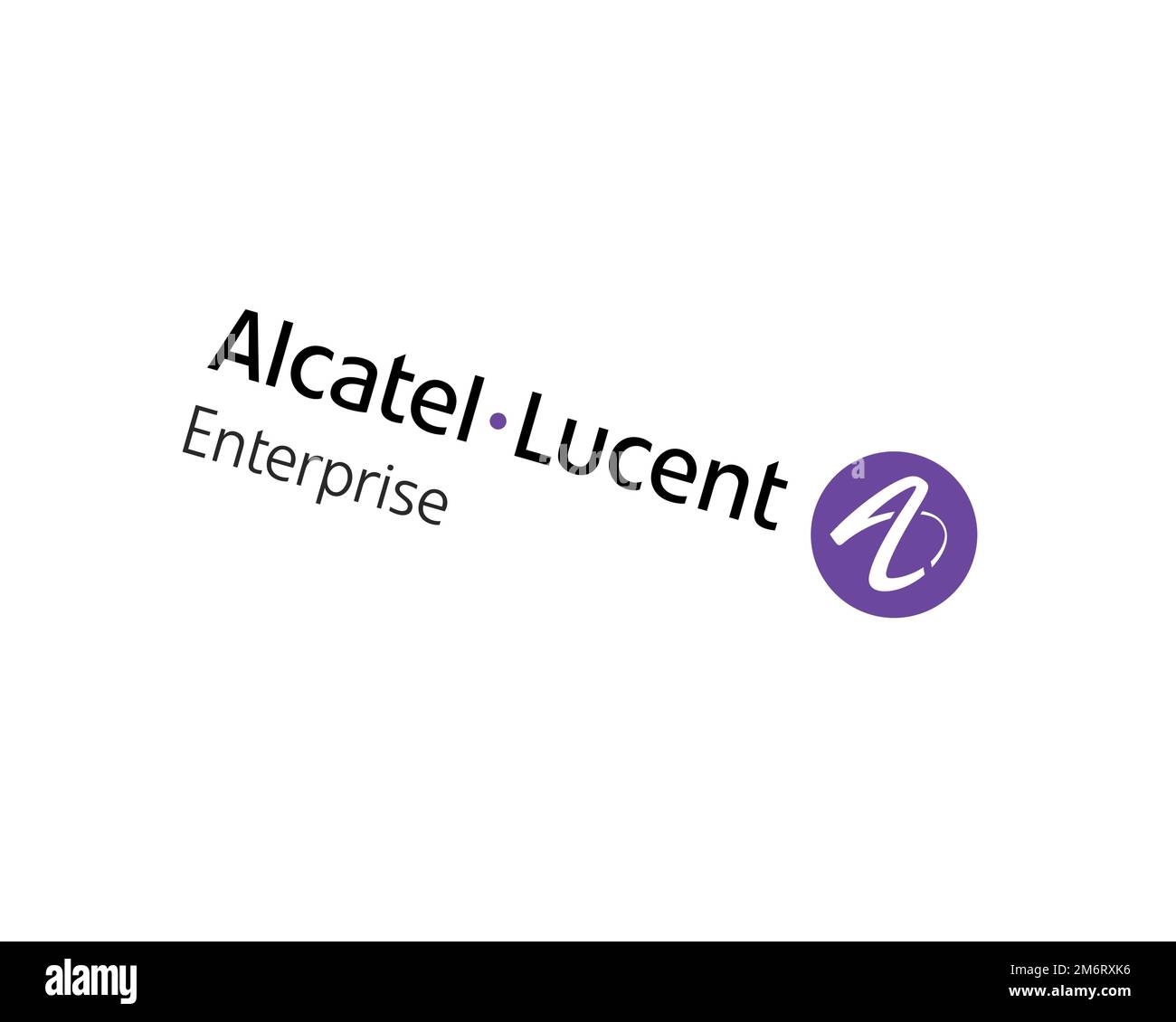 Alcatel Lucent Enterprise, Rotated Logo, White Background B Stock Photo