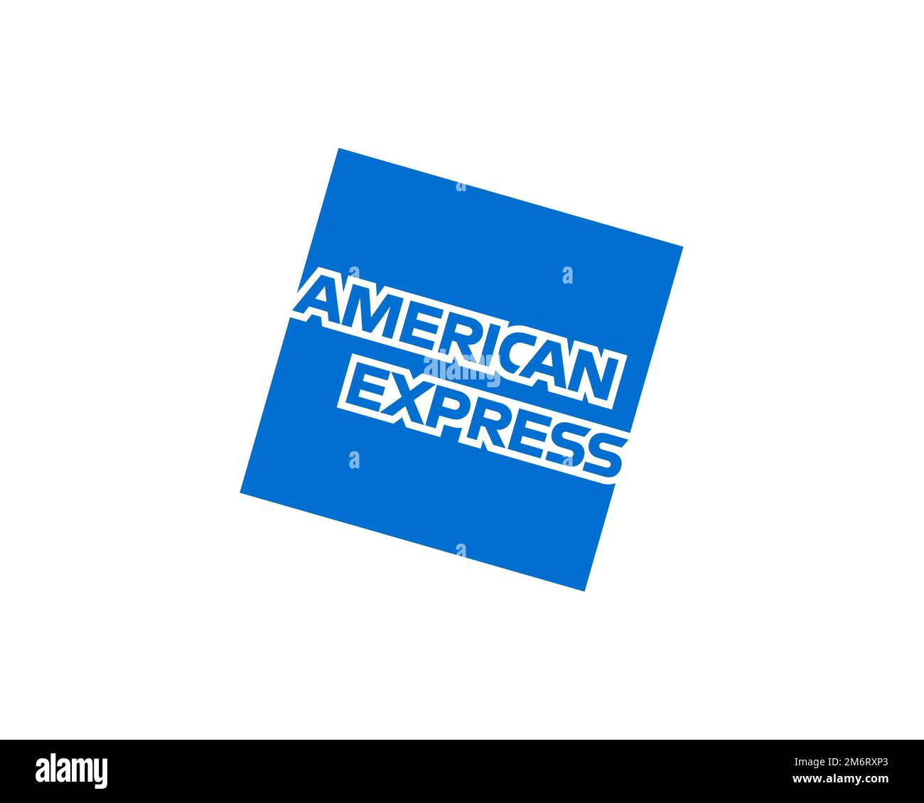 American Express, rotated logo, white background B Stock Photo