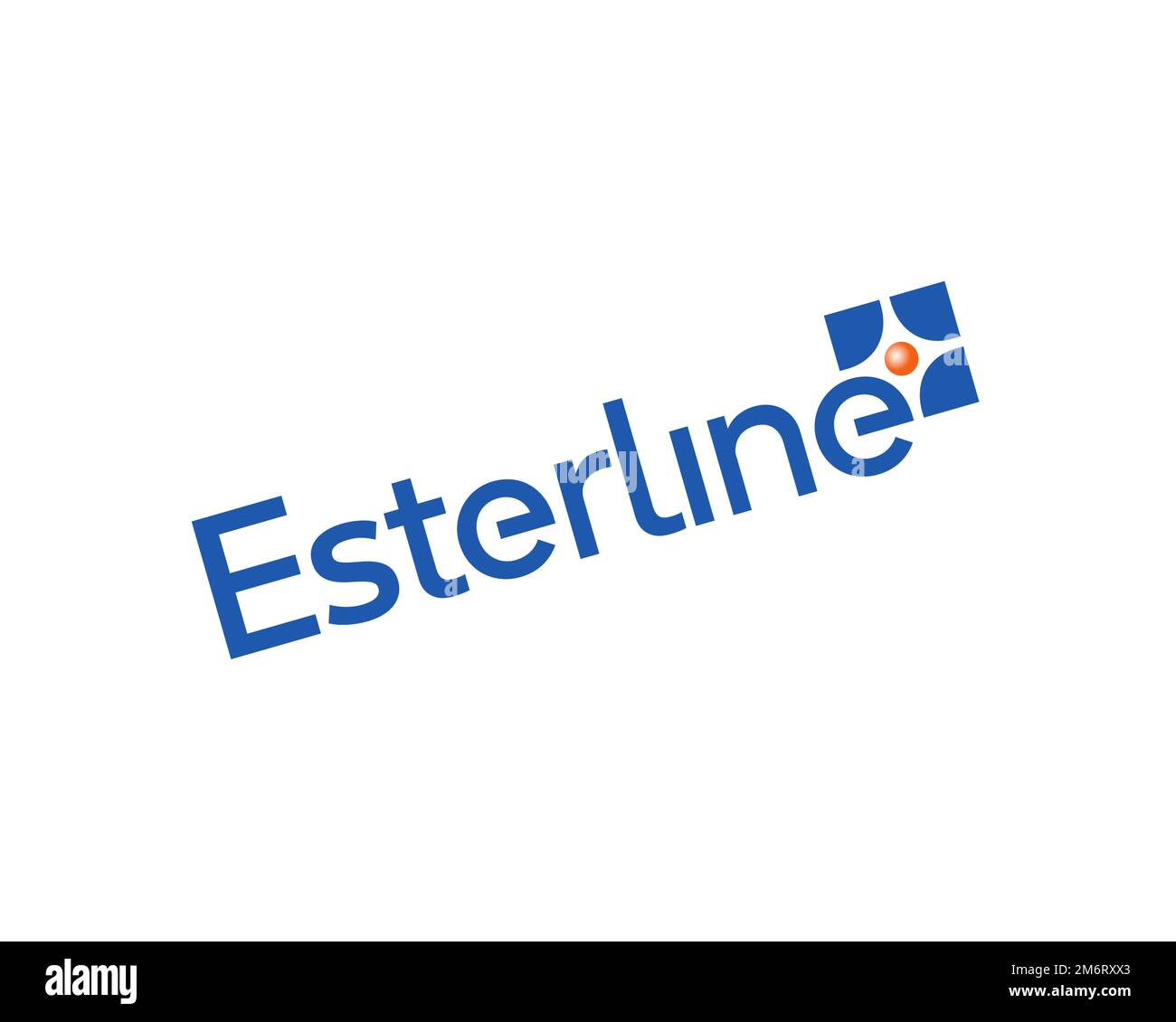 Esterline, rotated logo, white background Stock Photo Alamy