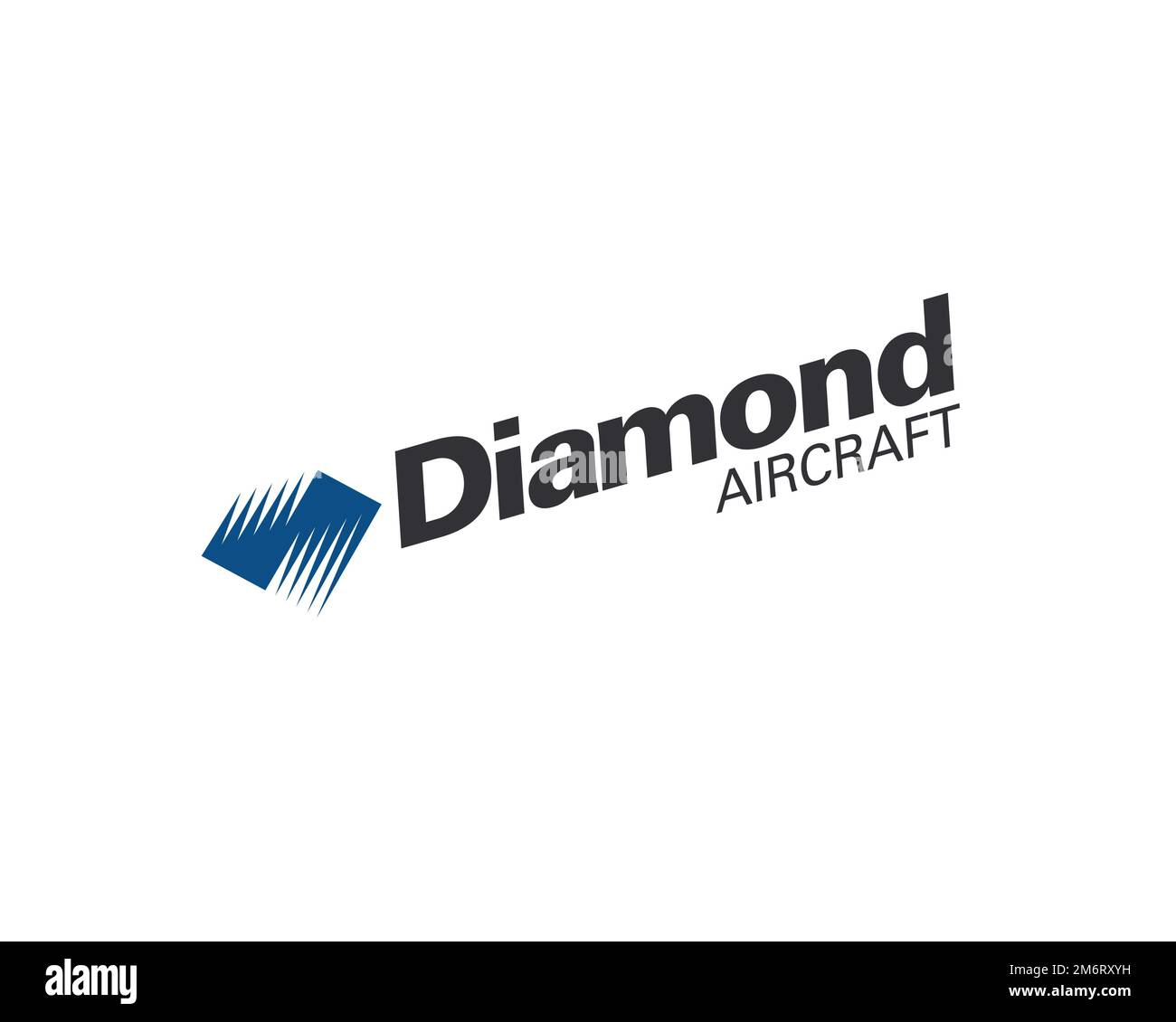 Diamond Aircraft Industries, rotated logo, white background Stock Photo