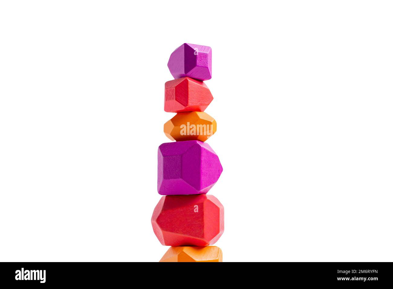 Wooden colorful toy blocks isolated , rainbow color. Baby development