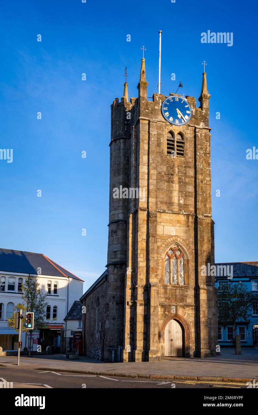 St James' Chapel is an ecumenical Chapel of Ease in the centre of Okehampton, Devon, UK.  Restored in 1862 by Ashworth. Stock Photo