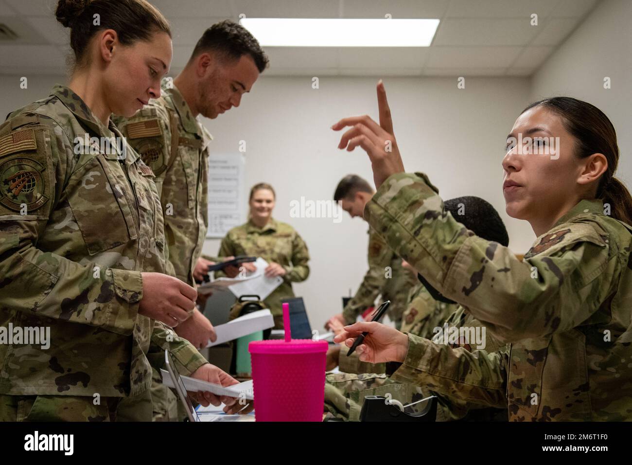 Air Force airman participating in deployment exercise training scenarios at Luke Air Force Base