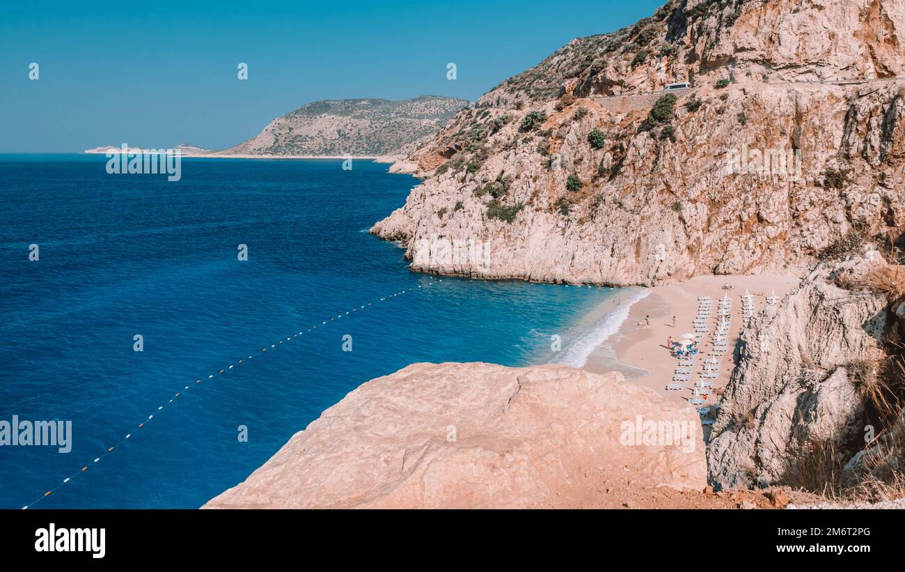 Kaputas beach Lycia coast Turkey Kaputas Beach, Mediterranean Sea, Kas,Turkey Stock Photo