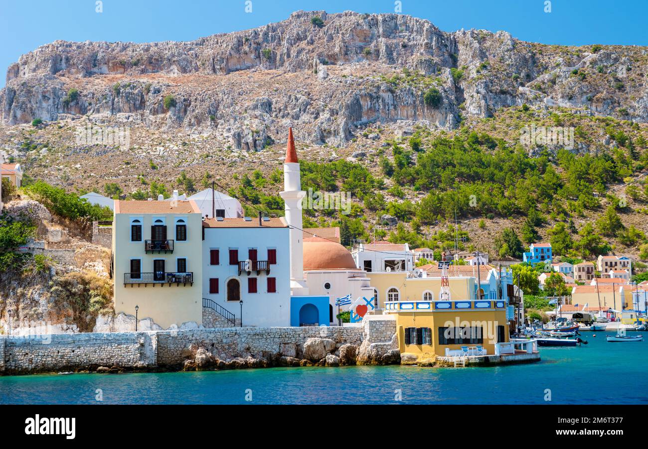 Kastellorizo island , Megisti harbor Greek village between Turkey Kas