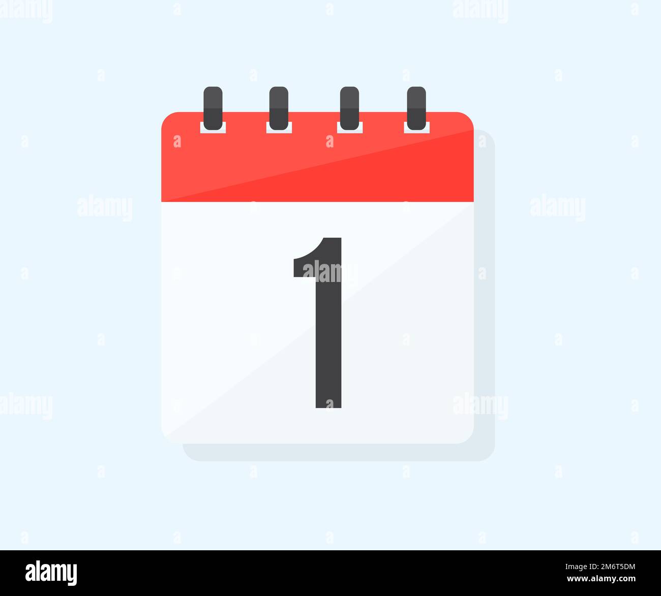 The first day of the month with date 1, day one logo design. Calendar icon flat day 1. Reminder symbol. Event schedule date. Schedule planning. Stock Vector