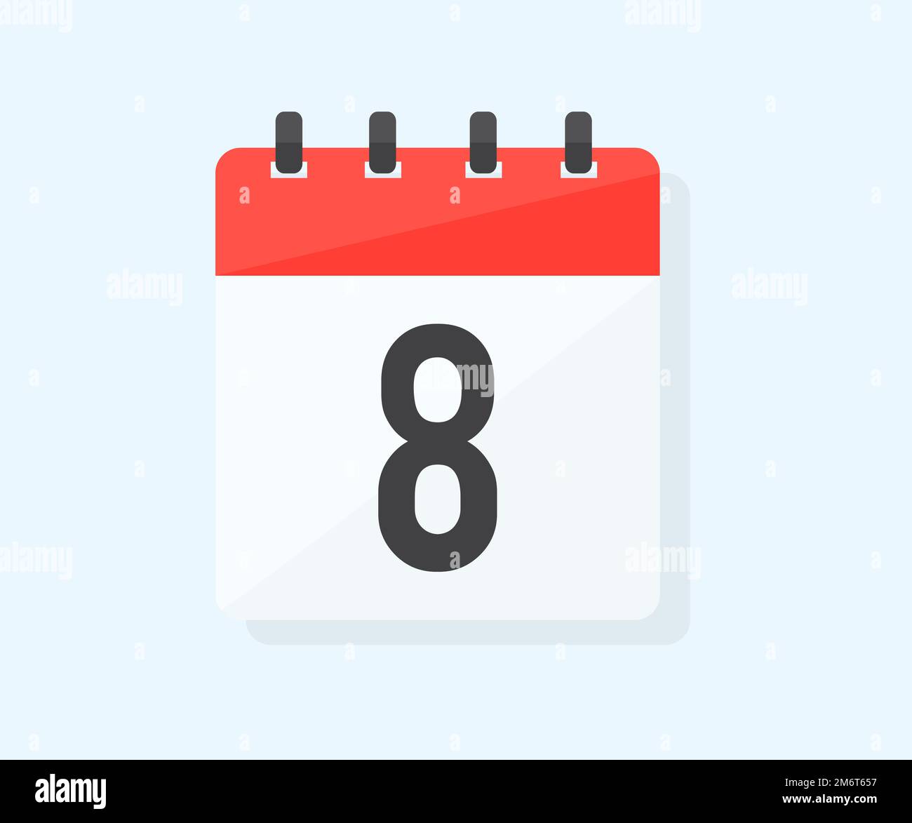 The eighth day of the month with date 8, day eight logo design. Calendar icon flat day 8