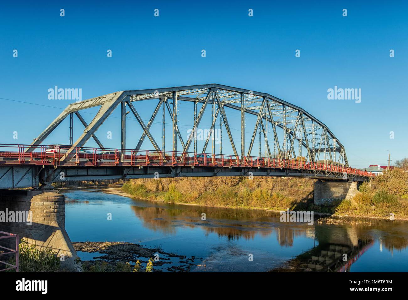 A monument of industrial architecture - a bridge over the Sylva river in Kungur. Photo taken in Kurgur, Perm Territory, Russia. Stock Photo