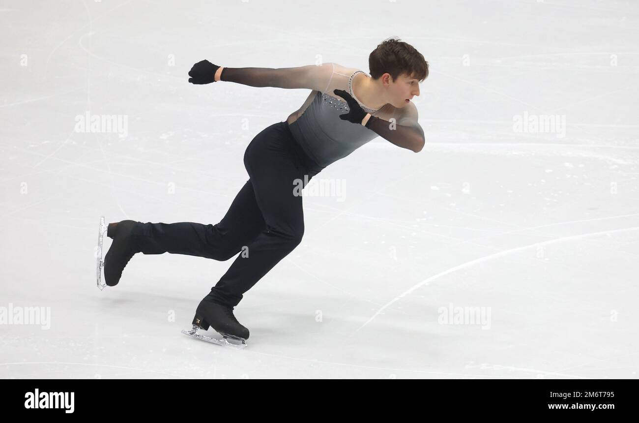 Oberstdorf, Germany. 05th Jan, 2023. Figure Skating: German championship, individual, men, short program. Mattis Böhm on the ice. Credit: Karl-Josef Hildenbrand/dpa/Alamy Live News Stock Photo