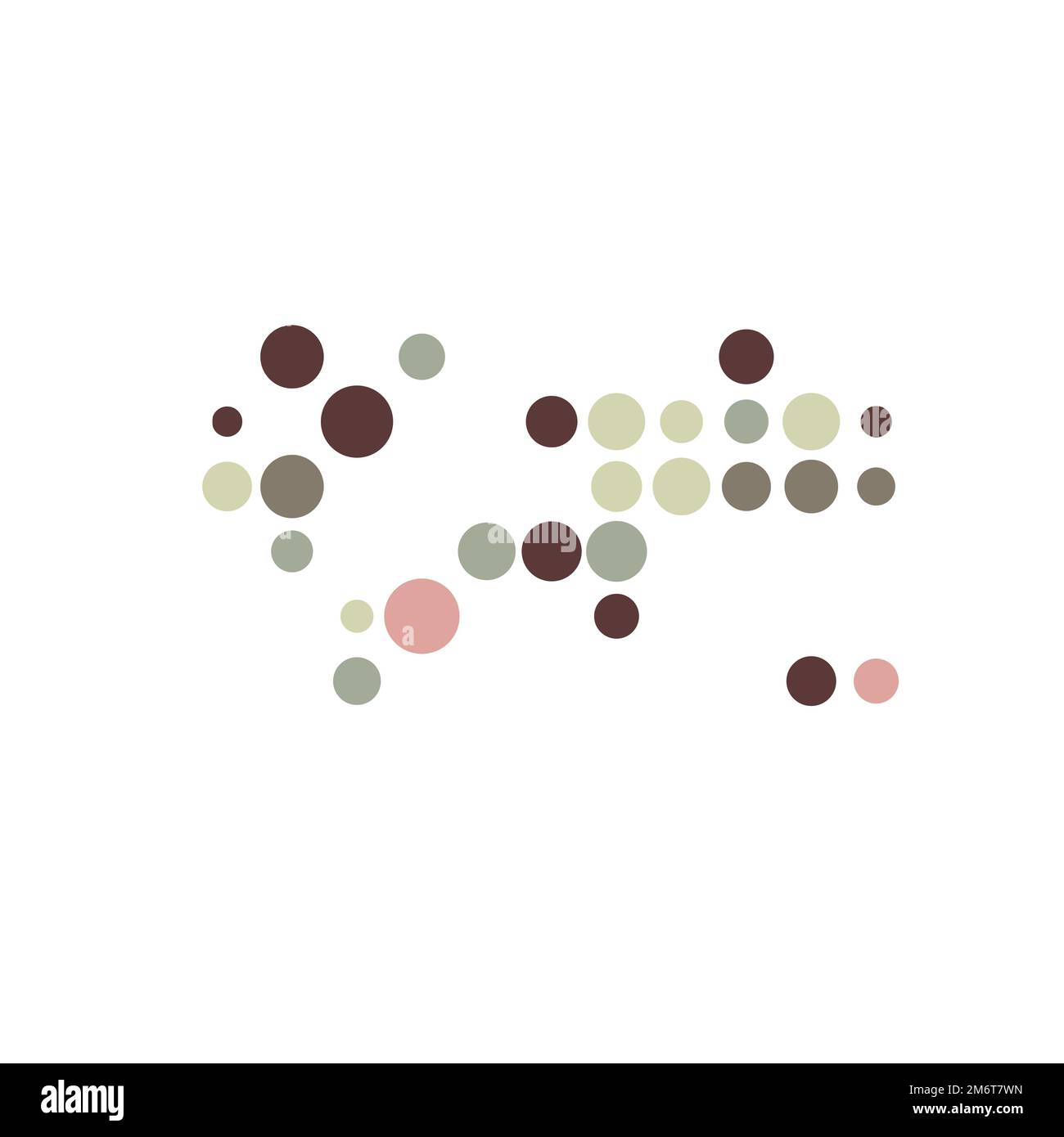 World Map Silhouette Pixelated generative pattern illustration Stock Vector