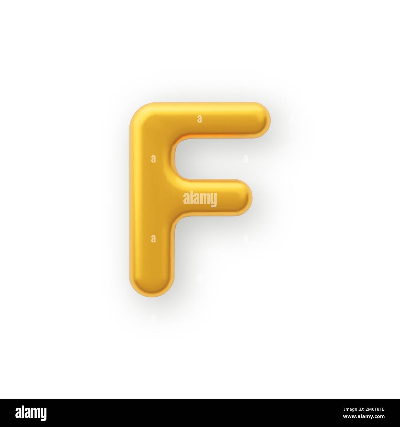 3D Gold uppercase letter F on a white background Stock Vector Image ...