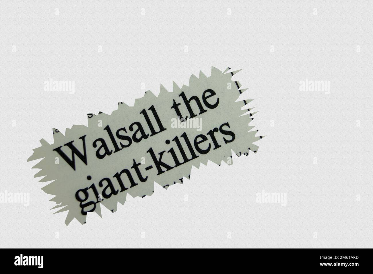 news story from 1975 newspaper headline article title - Walsall the giant-killers Stock Photo
