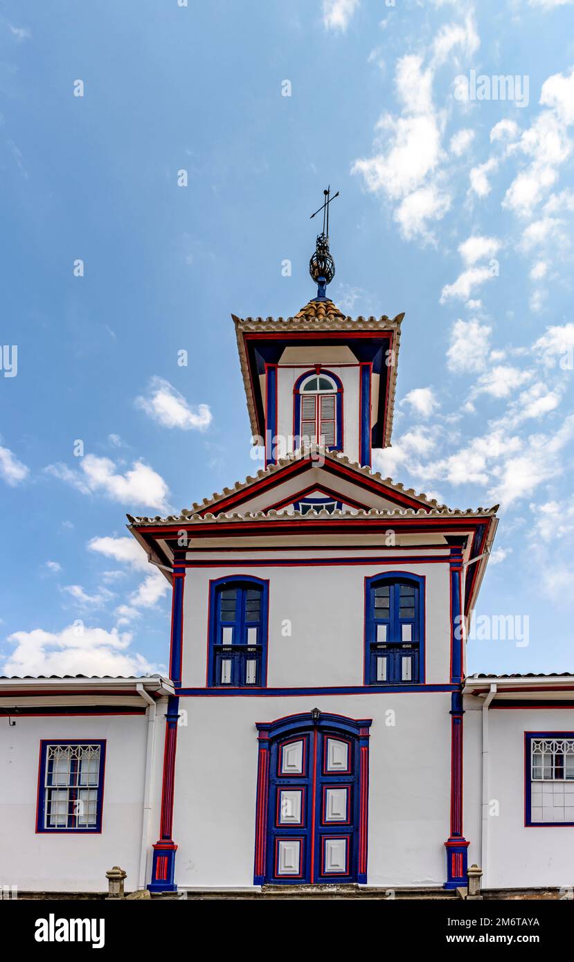 Front view of old baroque church in the historic city of Diamantina Stock Photo