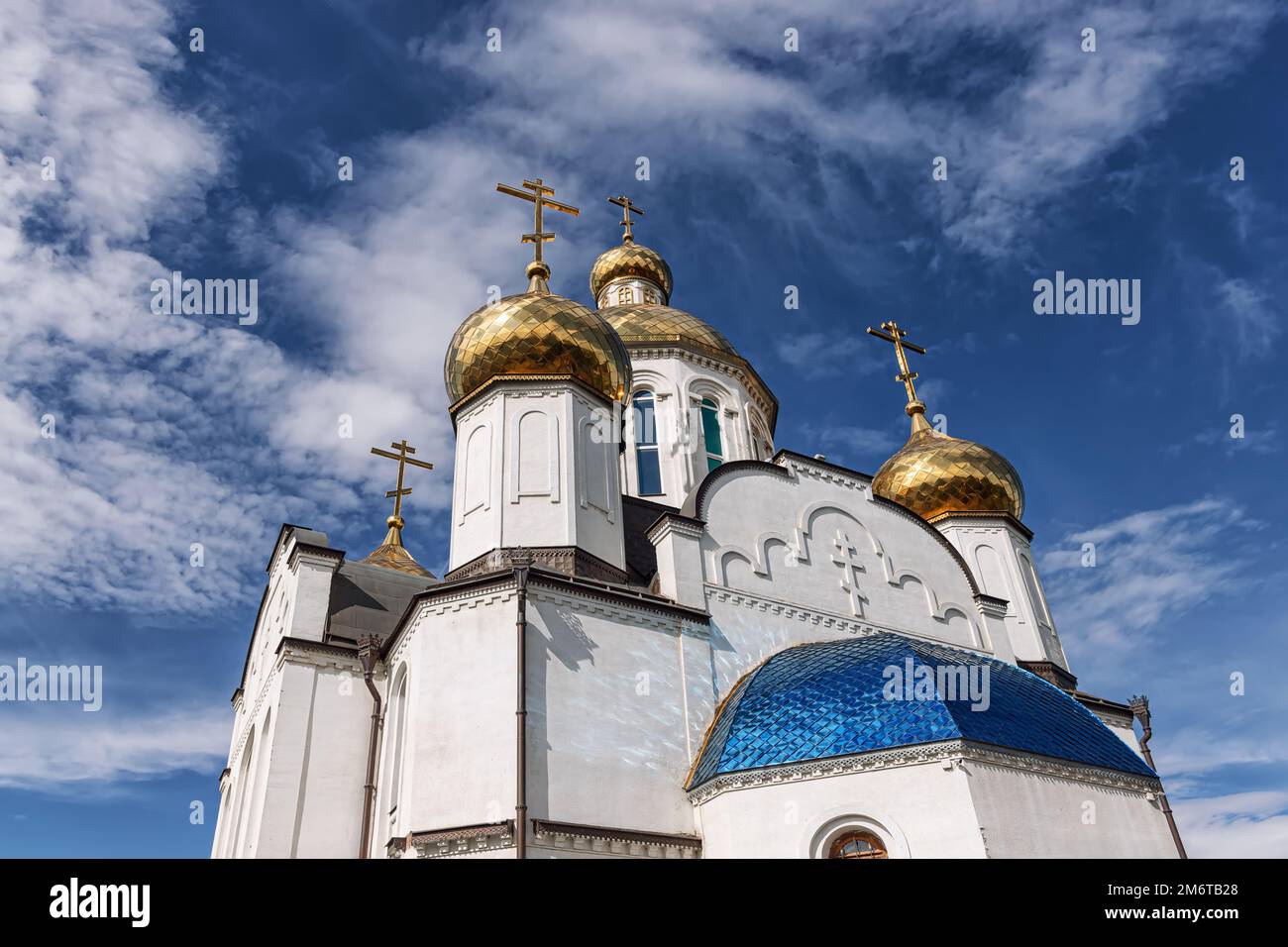 View of the Church of the Assumption of the Blessed Virgin Mary Stock Photo