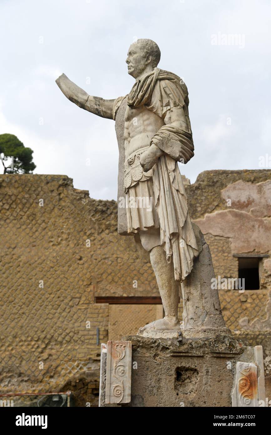 Herculaneum - Roman Statue - Italy Stock Photo