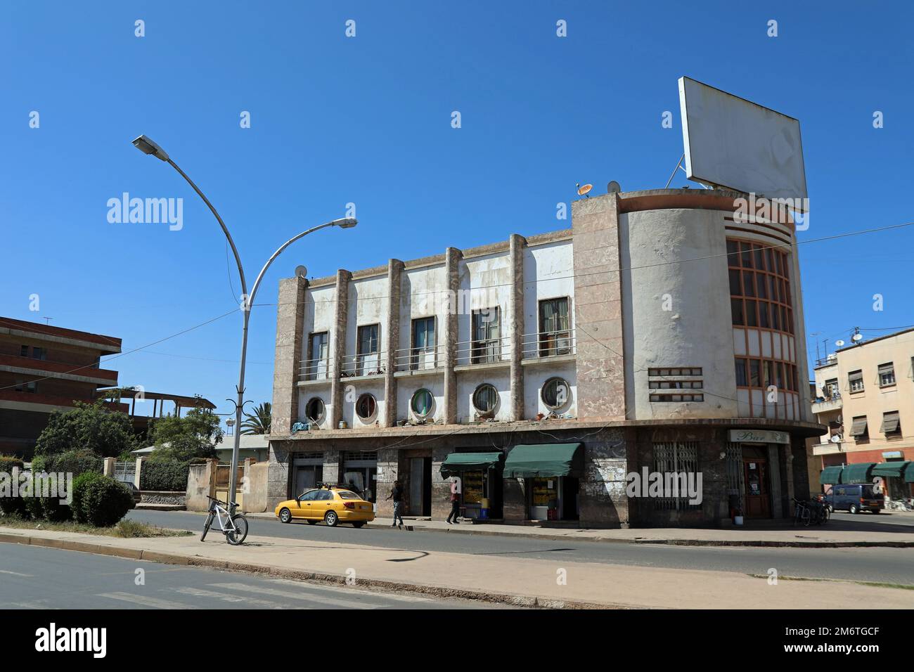 Iconic art deco style Bar Zilla building in Asmara Stock Photo