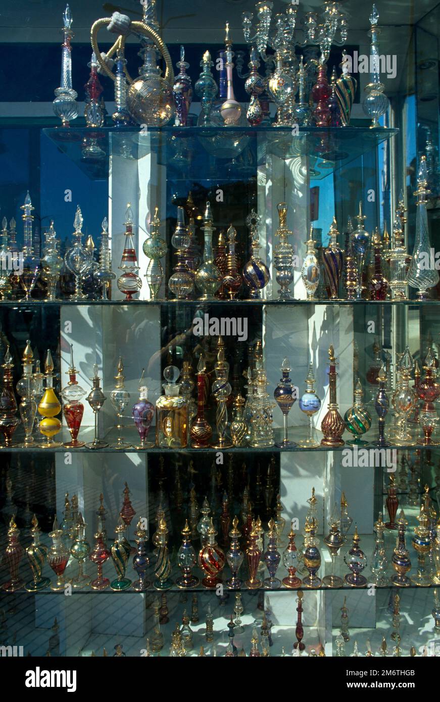 Luxor Egypt Perfume Bottles on Display at Bazaar Stock Photo Alamy