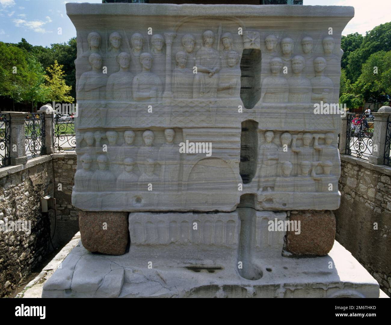 Istanbul Turkey Meydani (Hippodrome of Constantinople) Bas-Relief of the  Emperor Theodosius I and His Court with Vertical Gash the Porphyry Cubes  use Stock Photo - Alamy
