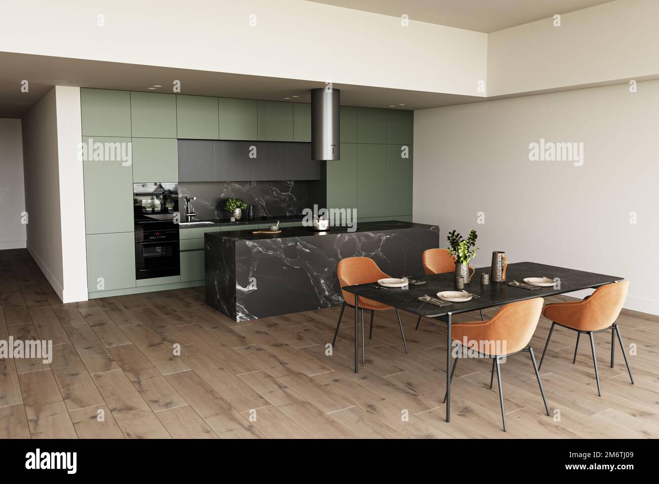 Light luxury studio apartment with a premium contemporary kitchen loft ... - High-Rise Luxury Apartments With Dark Espresso Kitchen
