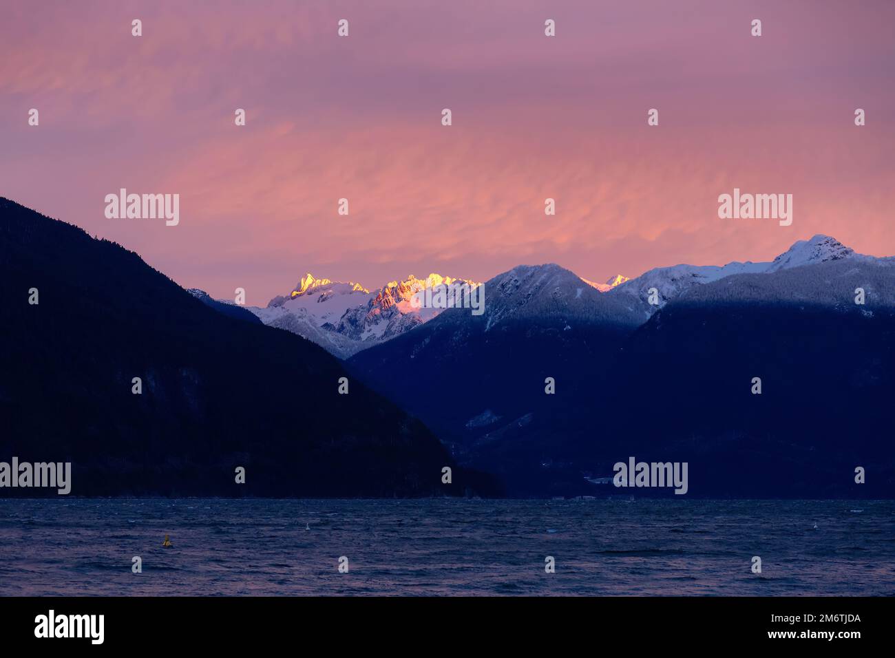 Canadian Mountain Landscape Nature Background. Howe Sound near Vancouver Stock Photo