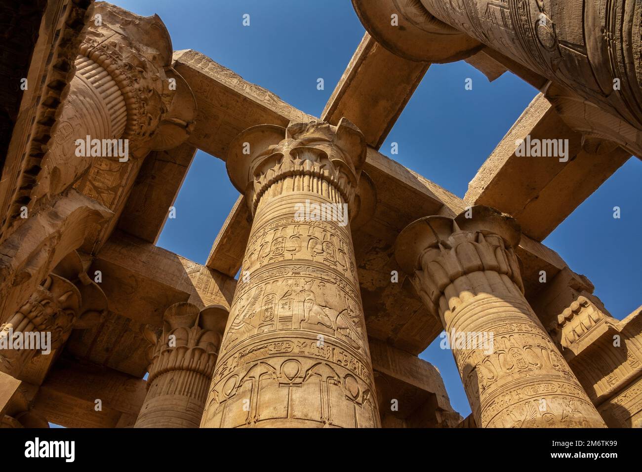 Ancient pillars with hieroglyphics in Egypt Stock Photo Alamy