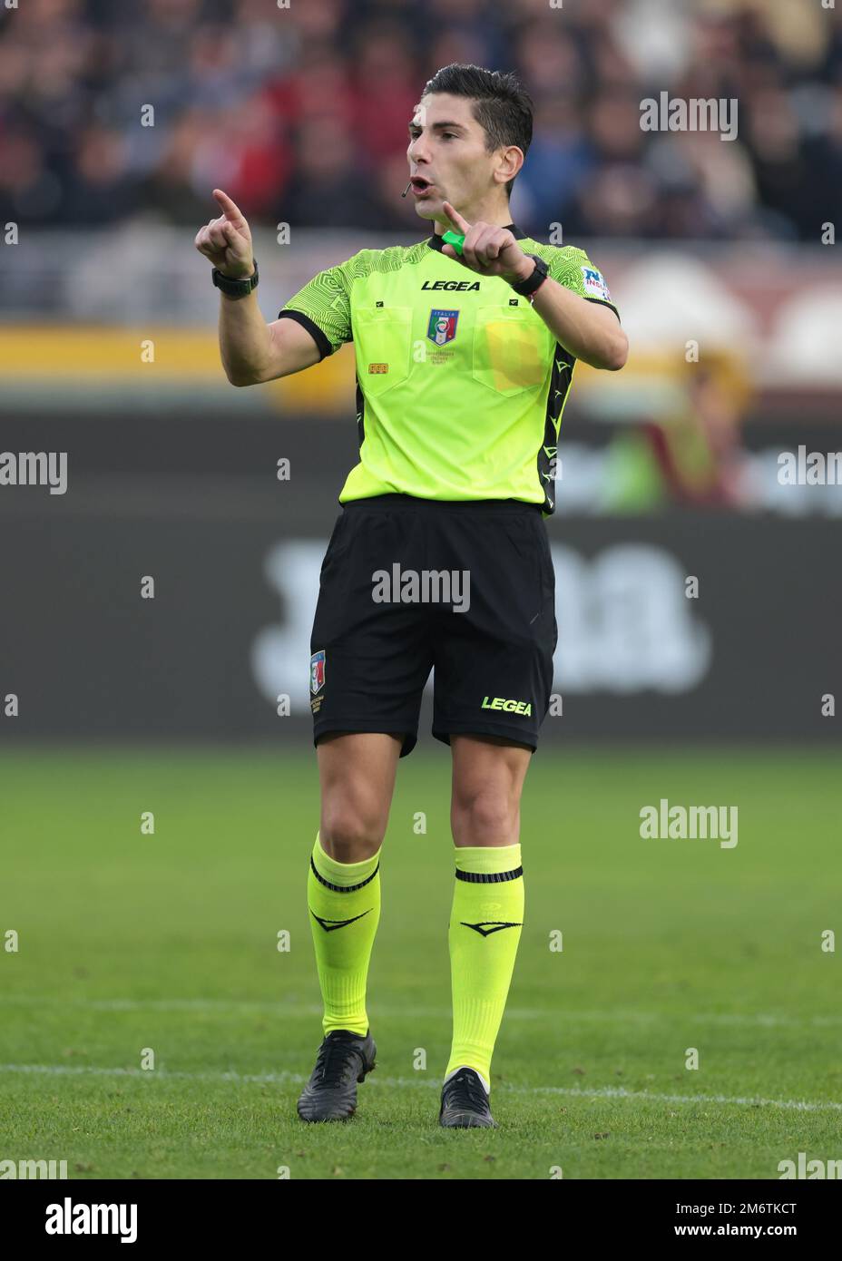 Gianluca Manganiello referee, during the first match of the Italian Serie B  football championship between Frosinone - Empoli final result 0-2, match p  Stock Photo - Alamy