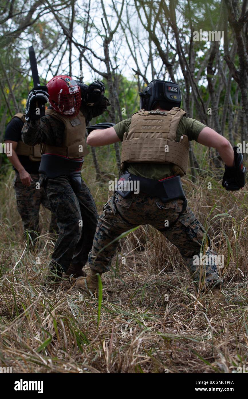 U s marines spar with training weapons during the culminating event of