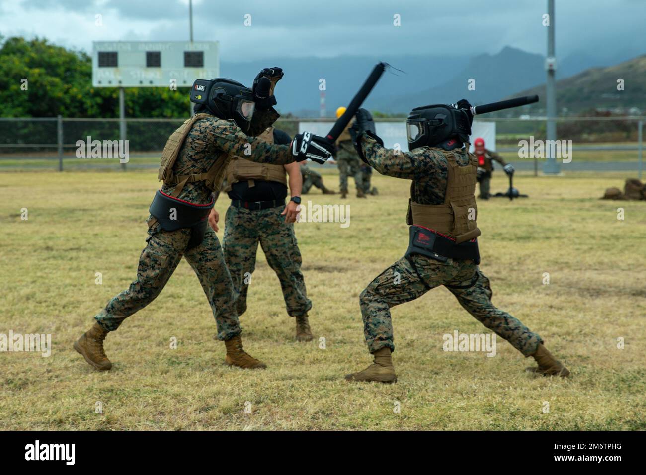 U s marines spar with training weapons during the culminating event of