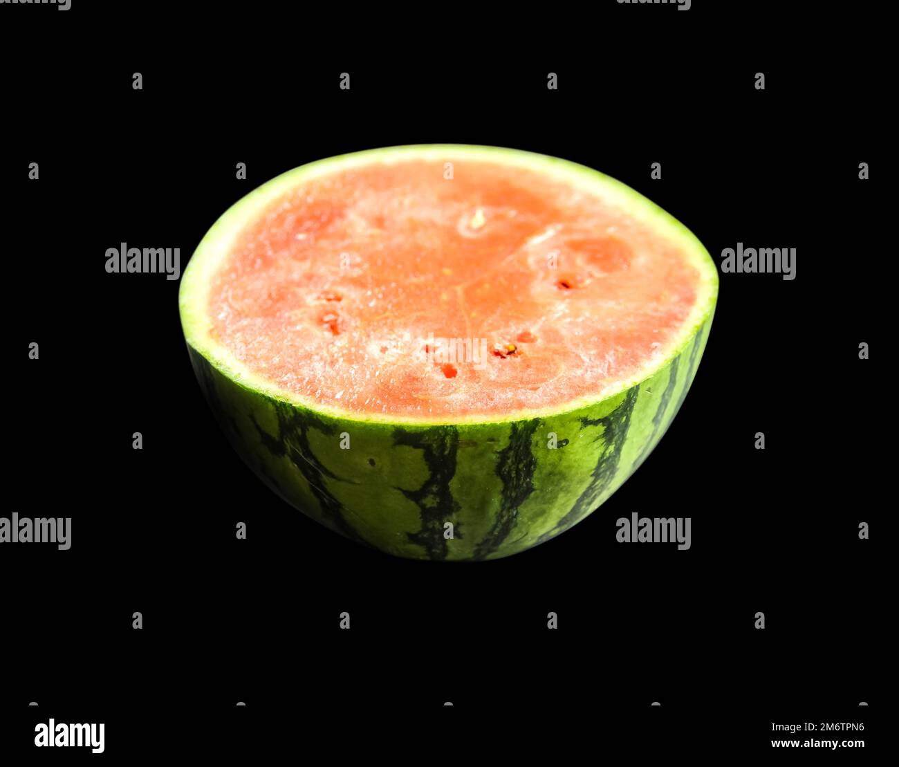 Watermelon slice isolated on black background Stock Photo