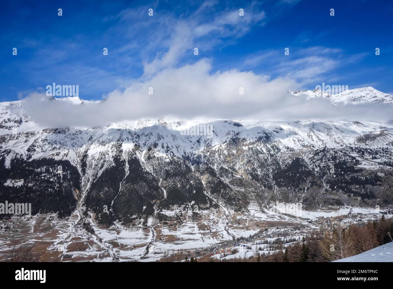 Ski slopes of Val cenis in the french alps Stock Photo