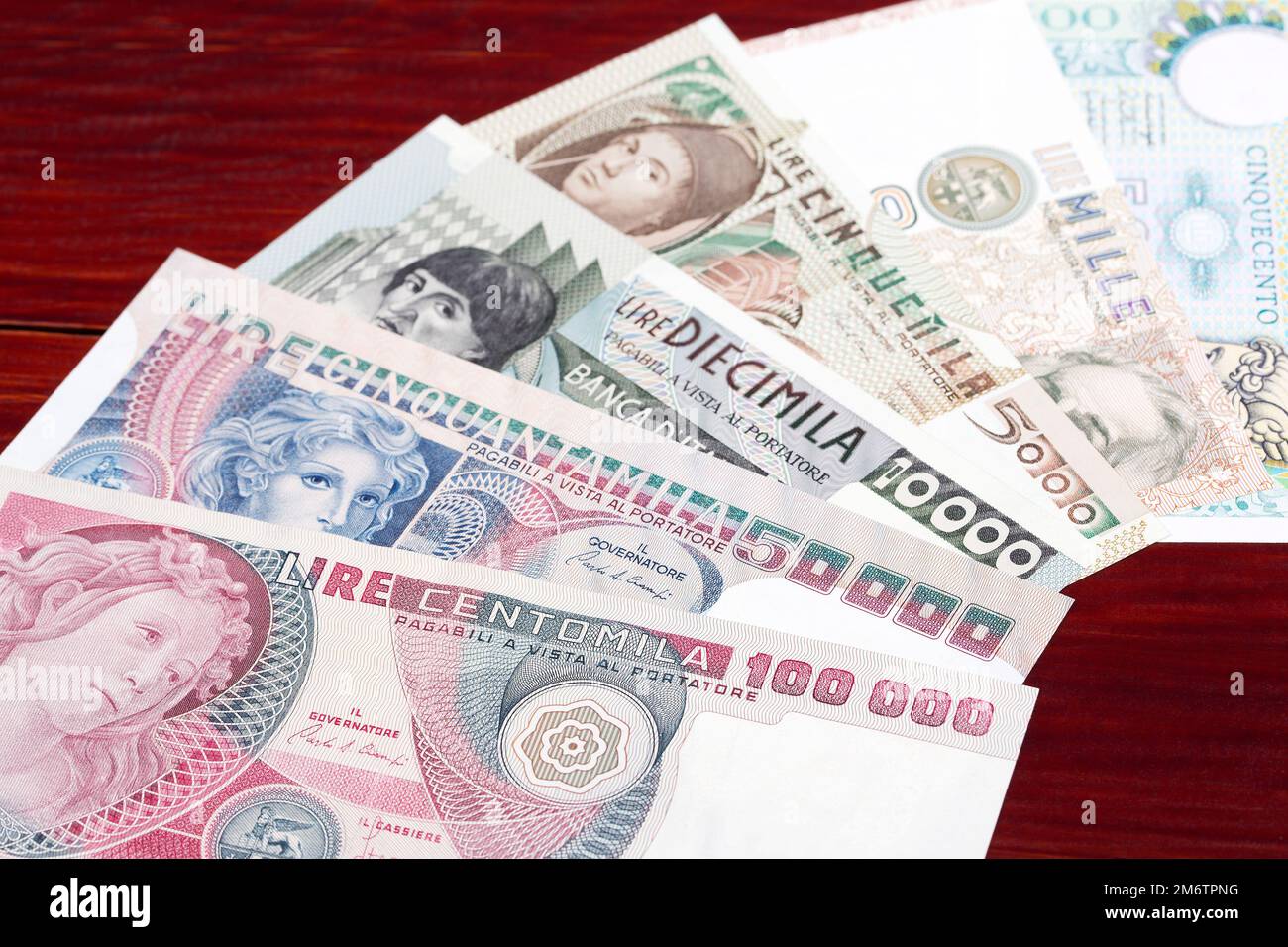 Old Italian money a business background Stock Photo