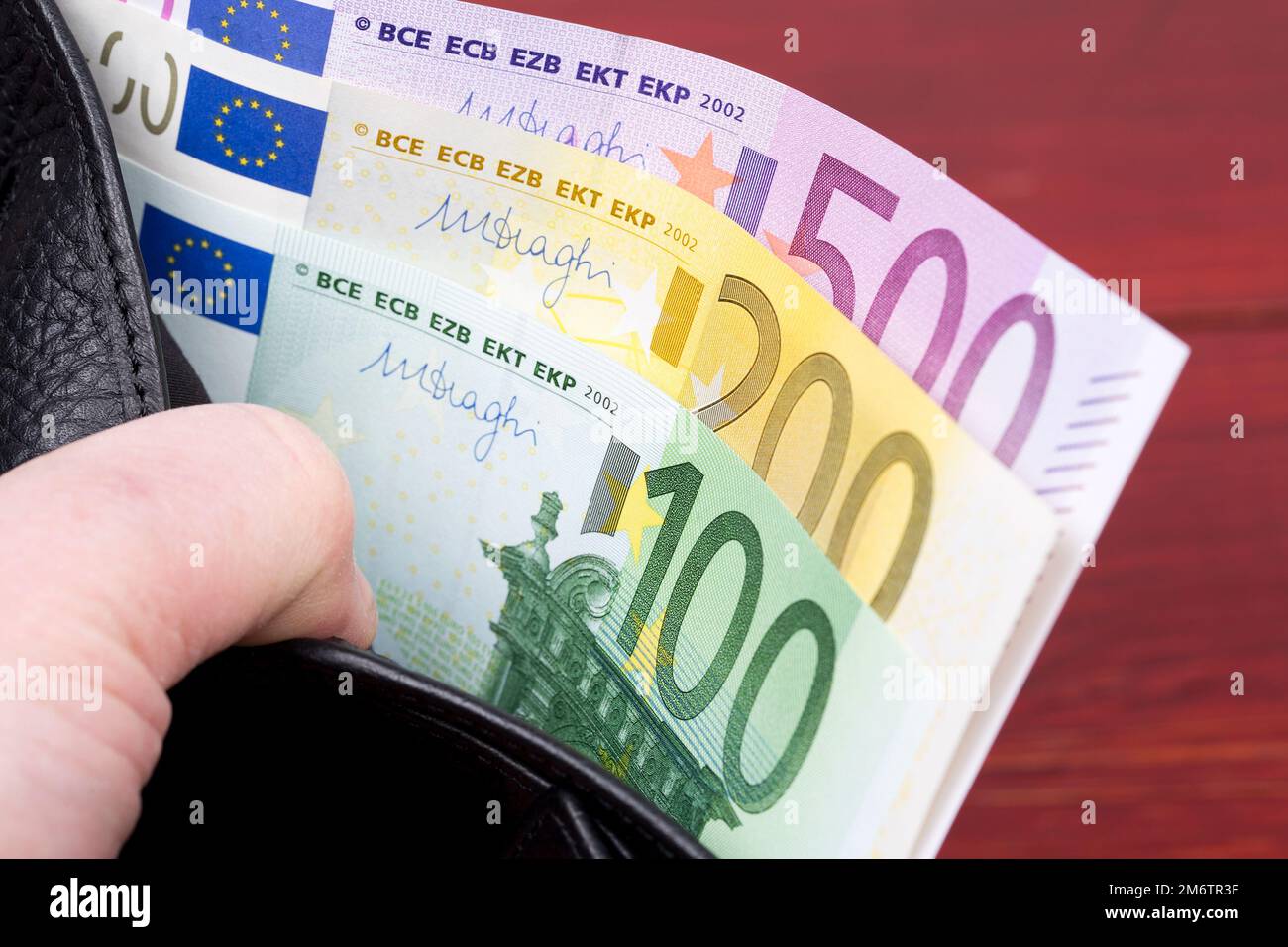European money - Euro in the wallet Stock Photo
