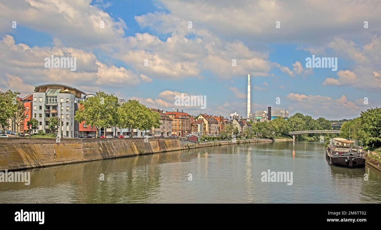 On the Neckar in Stuttgart-Bad Cannstatt Stock Photo