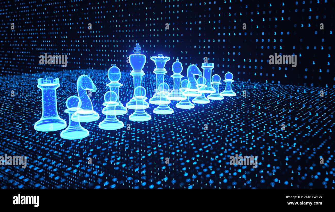 Virtual chess Stock Photo