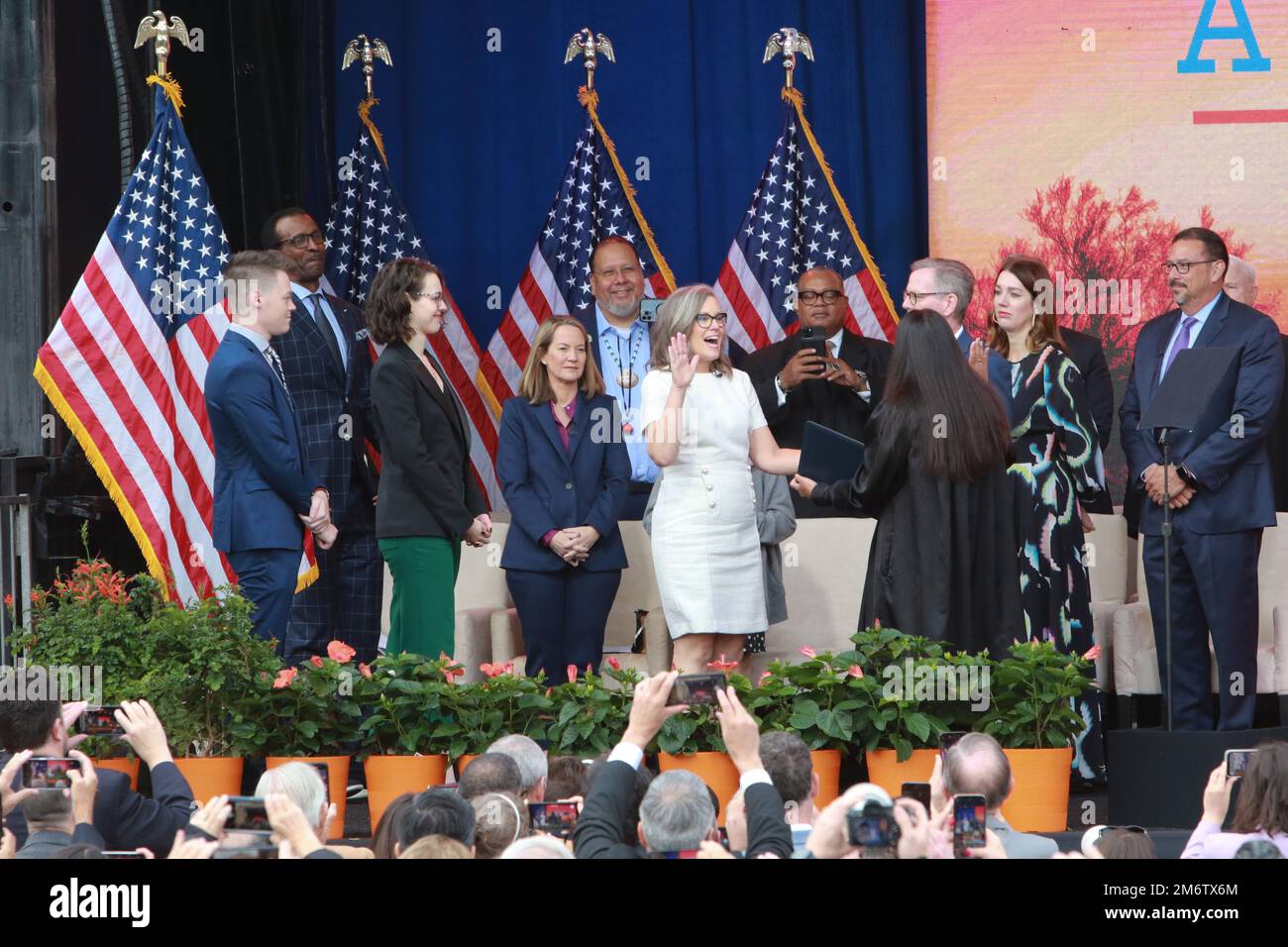 Governor-Elect Katie Hobbs gets sworn in during the Inauguration ...