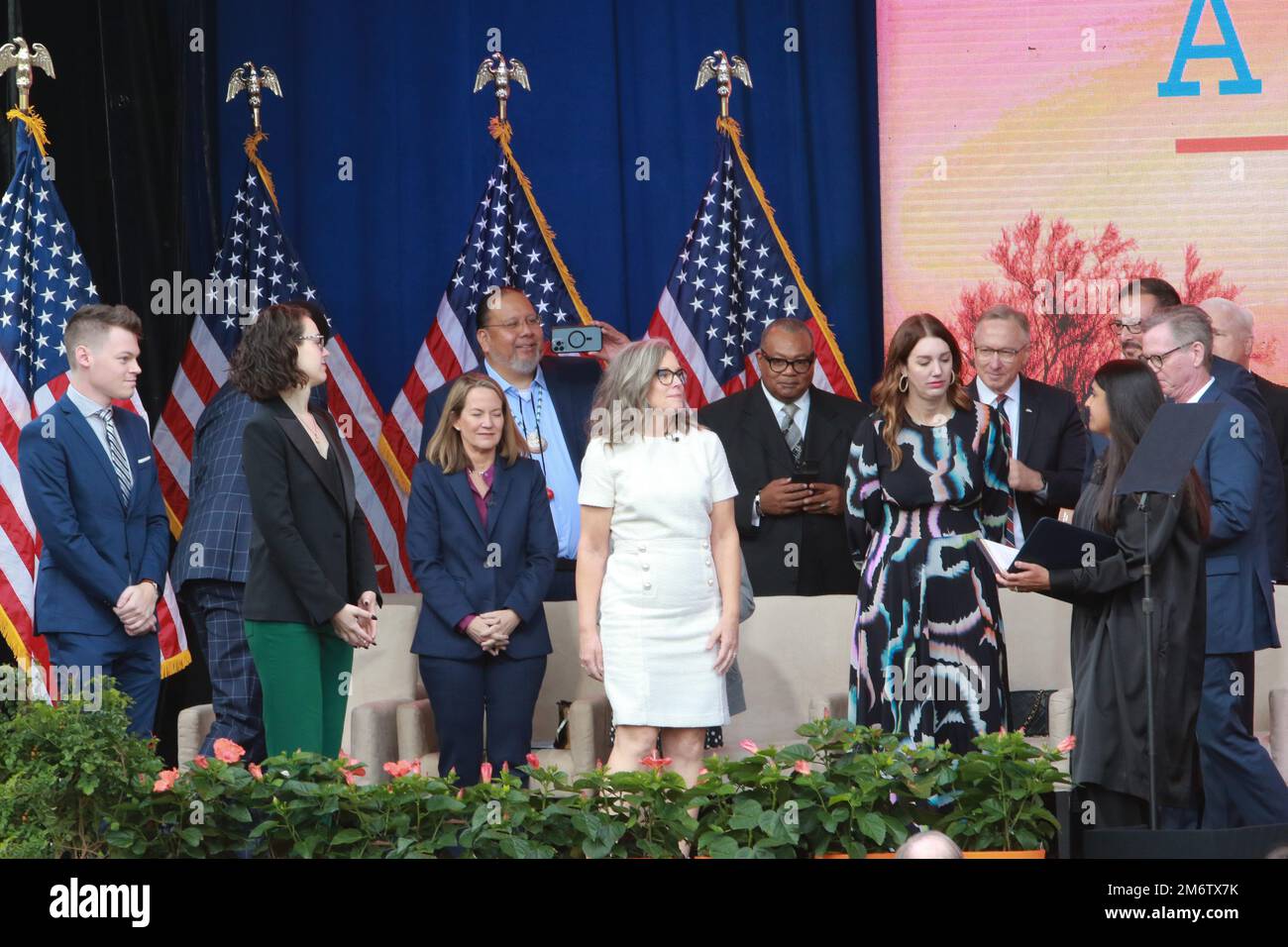 Governor-Elect Katie Hobbs gets sworn in during the Inauguration ...