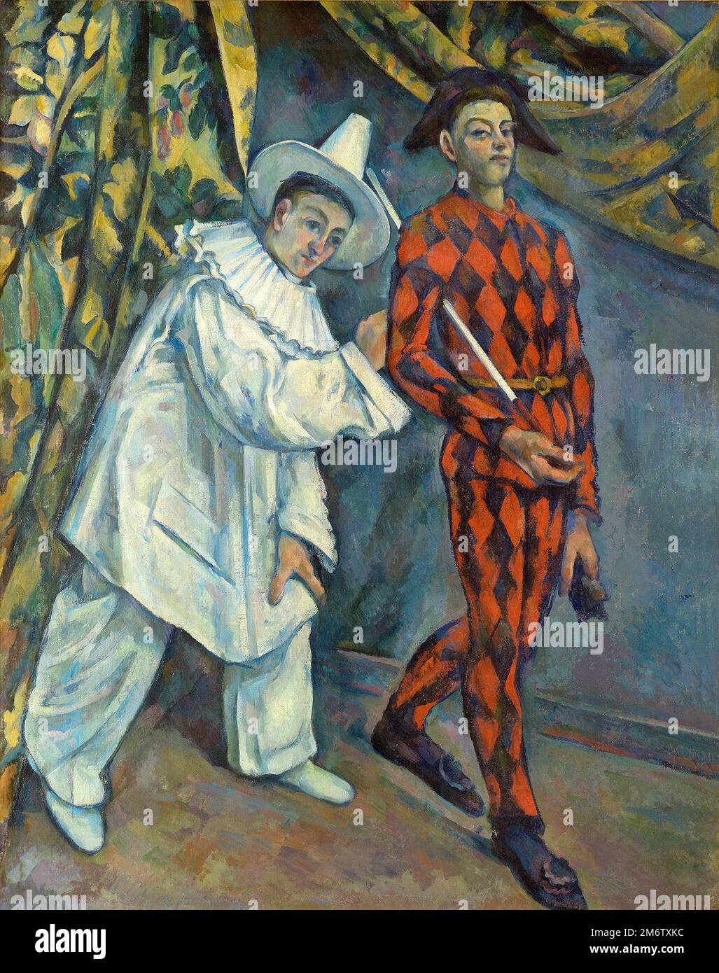 Mardi Gras (Pierrot et Arlequin) painted by French impressionist Paul Cézanne in 1888 Stock Photo