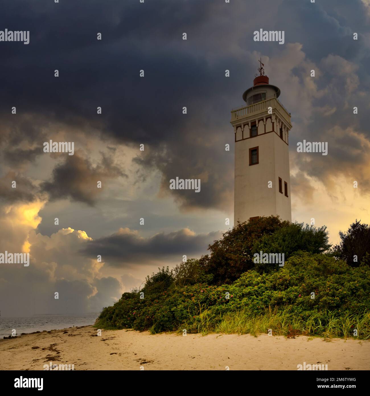 Strib Fyr a lighthouse in Denmark Stock Photo