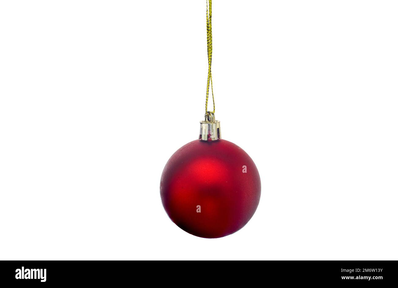 Matte red ball Christmas ornament in a white background  Stock Photo