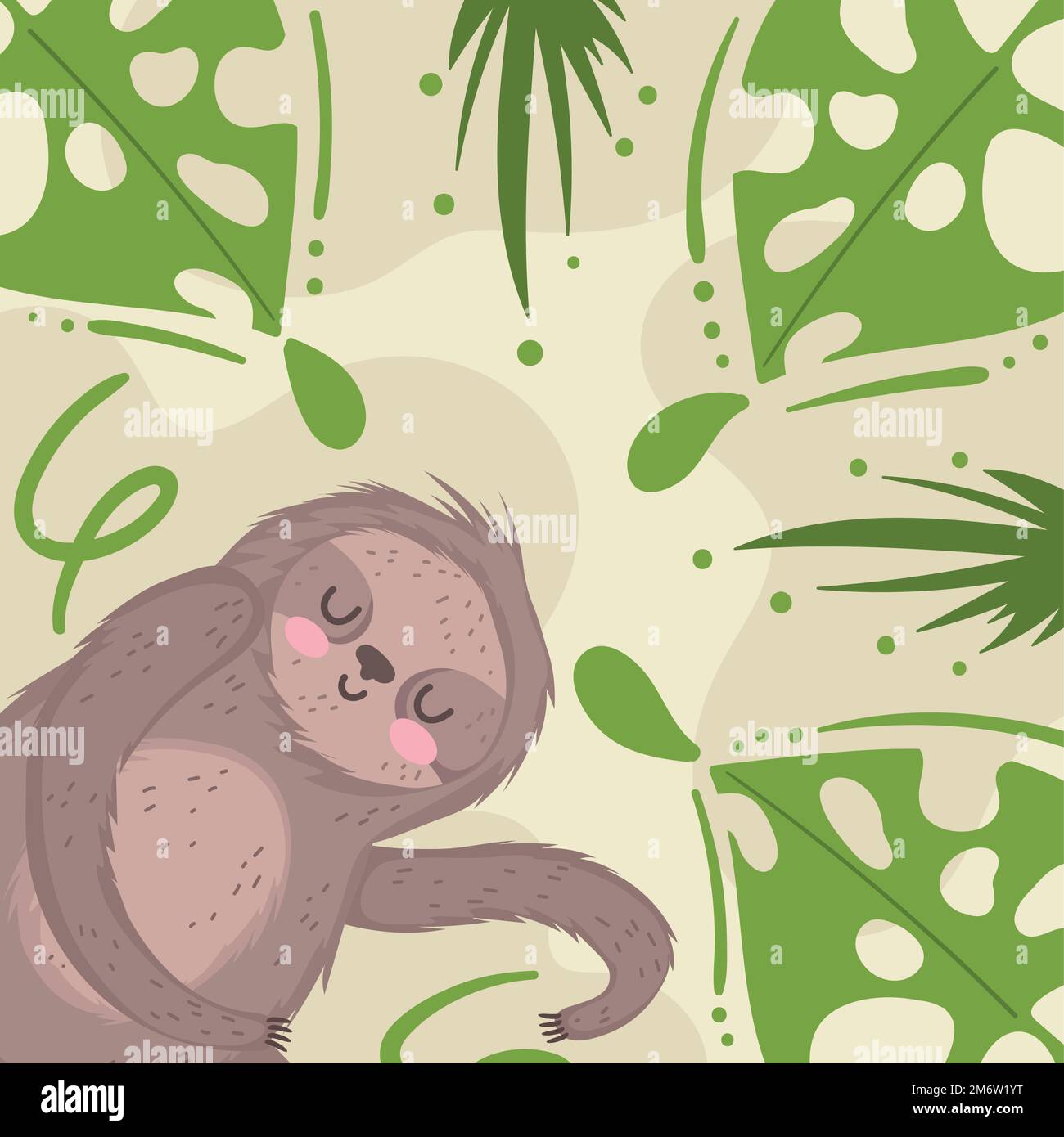 sloth jungle animal Stock Vector Image & Art - Alamy