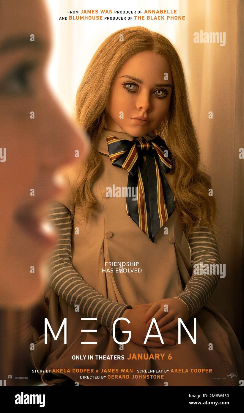 RELEASE DATE: January 6, 2023. TITLE: M3gan Megan. STUDIO: Universal Pictures. DIRECTOR: Gerard Johnstone. PLOT: A robotics engineer at a toy company builds a life-like doll that begins to take on a life of its own. STARRING: Allison Williams, Violet McGraw, Amie Donald. (Credit Image: © Universal Pictures/Entertainment Pictures) Stock Photo