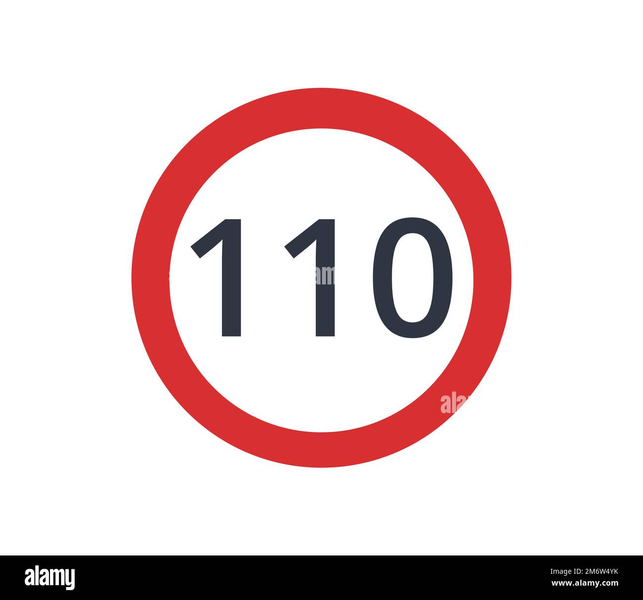 Maximum speed limit of 110 Icon. Traffic signs vectors Stock Vector